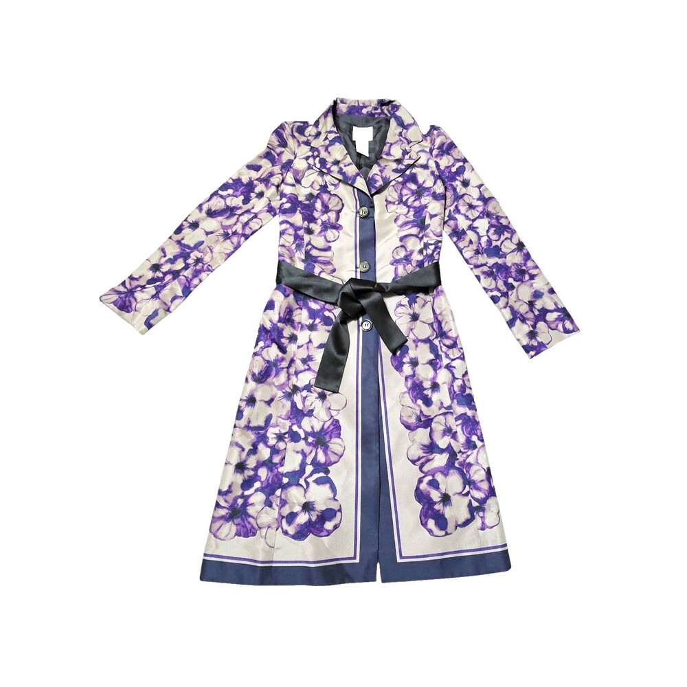 Floral Purple Trench Coat